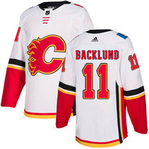 Adidas Calgary Flames #11 Mikael Backlund White Away Authentic Stitched NHL Jersey