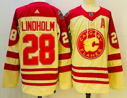 Adidas Calgary Flames #28 Elias Lindholm 2023 Classic Authentic Stitched NHL jersey