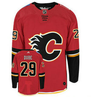 Adidas Calgary Flames #29 Dillon Dube Red Home Authentic Stitched NHL Jersey