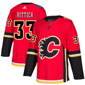 Adidas Calgary Flames #33 David Rittich Red Home Authentic Stitched NHL Jersey