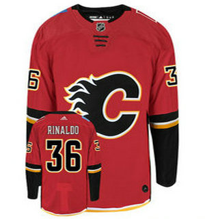 Adidas Calgary Flames #36 Zac Rinaldo Red Home Authentic Stitched NHL Jersey