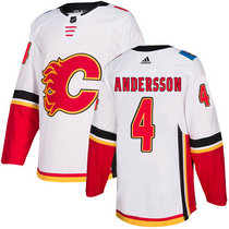 Adidas Calgary Flames #4 Rasmus Andersson White Away Authentic Stitched NHL Jersey