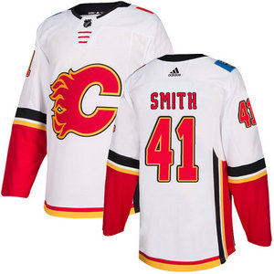 Adidas Calgary Flames #41 Mike Smith White Authentic Stitched NHL Jersey