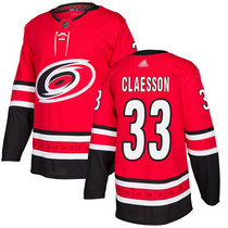 Adidas Carolina Hurricanes #33 Fredrik Claesson Red Home Authentic Stitched NHL Jerseys