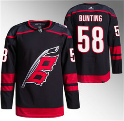 Adidas Carolina Hurricanes #58 Michael Bunting Black Authentic Stitched NHL Jersey
