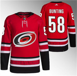Adidas Carolina Hurricanes #58 Michael Bunting Red Authentic Stitched NHL Jersey