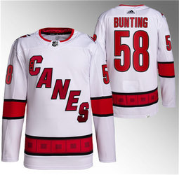 Adidas Carolina Hurricanes #58 Michael Bunting White Authentic Stitched NHL Jersey