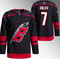 Adidas Carolina Hurricanes #7 Dmitry Orlov Black Authentic Stitched NHL Jersey