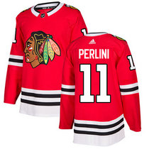 Adidas Chicago Blackhawks #11 Brendan Perlini Red Home Authentic Stitched NHL Jersey