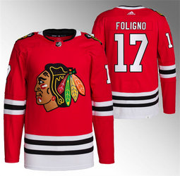Adidas Chicago Blackhawks #17 Nick Foligno Red Authentic Stitched NHL Jersey