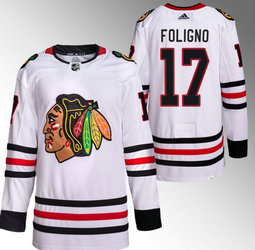 Adidas Chicago Blackhawks #17 Nick Foligno White Authentic Stitched NHL Jersey