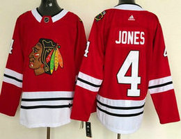 Adidas Chicago Blackhawks #4 Seth Jones Red Home Authentic Stitched NHL Jersey