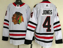 Adidas Chicago Blackhawks #4 Seth Jones White Authentic Stitched NHL Jersey