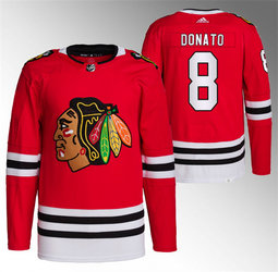 Adidas Chicago Blackhawks #8 Ryan Donato Red Authentic Stitched NHL Jersey