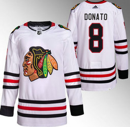 Adidas Chicago Blackhawks #8 Ryan Donato White Authentic Stitched NHL Jersey
