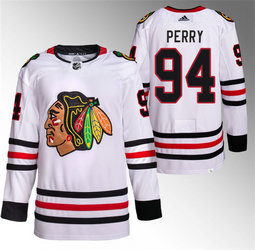 Adidas Chicago Blackhawks #94 Corey Perry White Authentic Stitched NHL Jersey