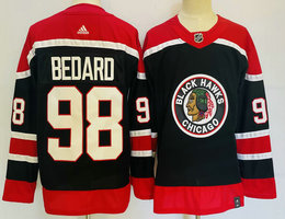 Adidas Chicago Blackhawks #98 Connor Bedard Black Authentic Stitched NHL Jersey