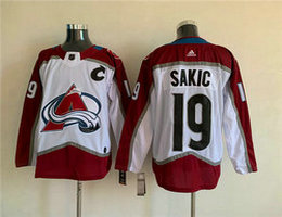 Adidas Colorado Avalanche #19 Joe Sakic White Authentic Stitched NHL Jersey