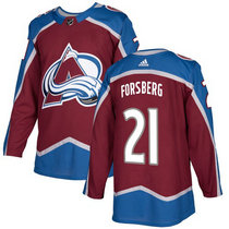 Adidas Colorado Avalanche #21 Peter Forsberg Burgundy Red Home Authentic Stitched NHL Jersey
