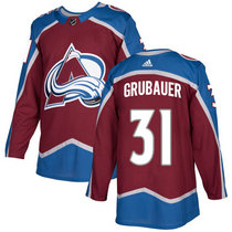 Adidas Colorado Avalanche #31 Philipp Grubauer Burgundy Red Home Authentic Stitched NHL Jersey