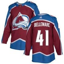 Adidas Colorado Avalanche #41 Pierre-Edouard Bellemare Burgundy Red Home Authentic Stitched NHL Jersey