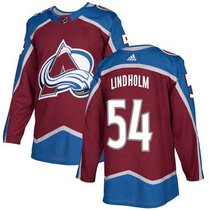Adidas Colorado Avalanche #54 Anton Lindholm Burgundy Red Home Authentic Stitched NHL Jersey