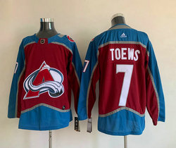 Adidas Colorado Avalanche #7 Devon Toews Burgundy Red Home Authentic Stitched NHL Jersey