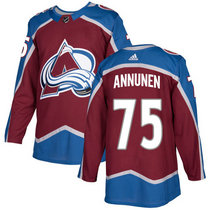 Adidas Colorado Avalanche #75 Justus Annunen Burgundy Red Home Authentic Stitched NHL Jersey