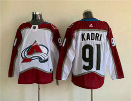 Adidas Colorado Avalanche #91 Nazem Kadri White Authentic Stitched NHL Jersey