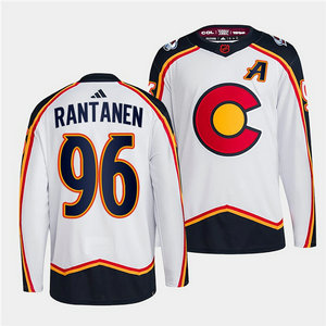 Adidas Colorado Avalanche #96 Mikko Rantanen White 2022 Reverse Retro Authentic Stitched NHL Jersey
