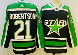 Adidas Dallas Stars #21 Jason Robertson Green 2022-23 Reverse Retro Authentic Stitched NHL jersey