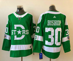 Adidas Dallas Stars #30 Ben Bishop Green 2020 Winter Classic Authentic Stitched NHL Jersey