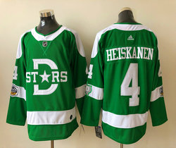 Adidas Dallas Stars #4 Miro Heiskanen Green 2020 Winter Classic Authentic Stitched NHL Jersey