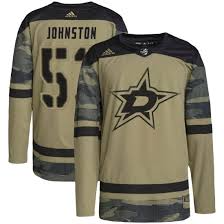 Adidas Dallas Stars #53 Wyatt Johnston Salute to Service Authentic Stitched NHL Jersey