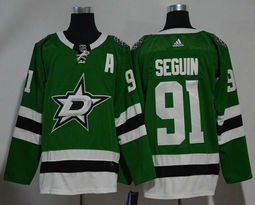Adidas Dallas Stars #91 Tyler Seguin Green With A patch Authentic Stitched NHL Jersey