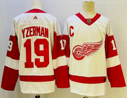 Adidas Detroit Red Wings #19 Steve Yzerman White Authentic Stitched NHL jersey