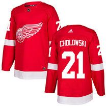 Adidas Detroit Red Wings #21 Dennis Cholowski Red Home Authentic Stitched NHL Jersey