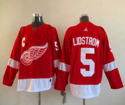Adidas Detroit Red Wings #5 Nicklas Lidstrom Red Authentic Stitched NHL jersey