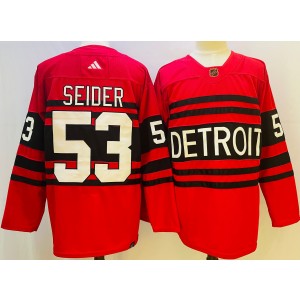 Adidas Detroit Red Wings #53 Moritz Seider Red 2022-23 Retro Authentic Stitched NHL jersey