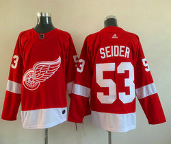 Adidas Detroit Red Wings #53 Moritz Seider Red Authentic Stitched NHL jersey