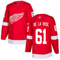 Adidas Detroit Red Wings #61 Jacob de la Rose Red Home Authentic Stitched NHL Jersey