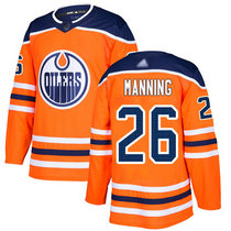 Adidas Edmonton Oilers #26 Brandon Manning Orange Home Authentic Stitched NHL jersey