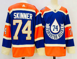 Adidas Edmonton Oilers #74 Stuart Skinner Royal Blue 2024 Winter Classic NHL Jersey