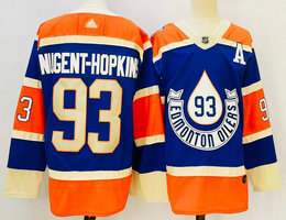 Adidas Edmonton Oilers #93 Ryan Nugent-Hopkins Royal Blue 2024 Winter Classic NHL Jersey