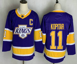 Adidas Los Angeles Kings #11 Anze Kopitar Purple 2021 Reverse Retro Authentic Stitched NHL jersey