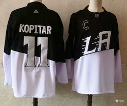 Adidas Los Angeles Kings #11 Anze Kopitar White Black 2020 Stadium Series Authentic Stitched NHL jersey