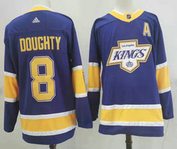 Adidas Los Angeles Kings #8 Drew Doughty Purple 2021 Reverse Retro Authentic Stitched NHL jersey