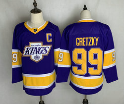 Adidas Los Angeles Kings #99 Wayne Gretzky Purple 2021 Reverse Retro Authentic Stitched NHL jersey