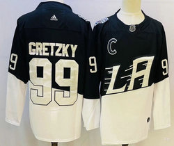 Adidas Los Angeles Kings #99 Wayne Gretzky White Black 2020 Stadium Series Authentic Stitched NHL jersey