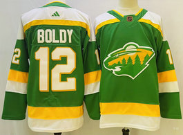 Adidas Minnesota Wild #12 Matt Boldy 2022-23 Reverse Retro Authentic Stitched NHL Jersey